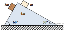 Гладкий клин массой м стоит на горизонтальной поверхности стола